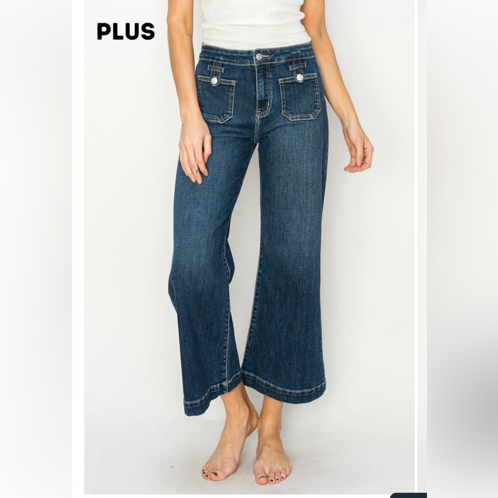 Artemis Vintage Plus Esme High-Rise Crop Palazzo Jeans size 16